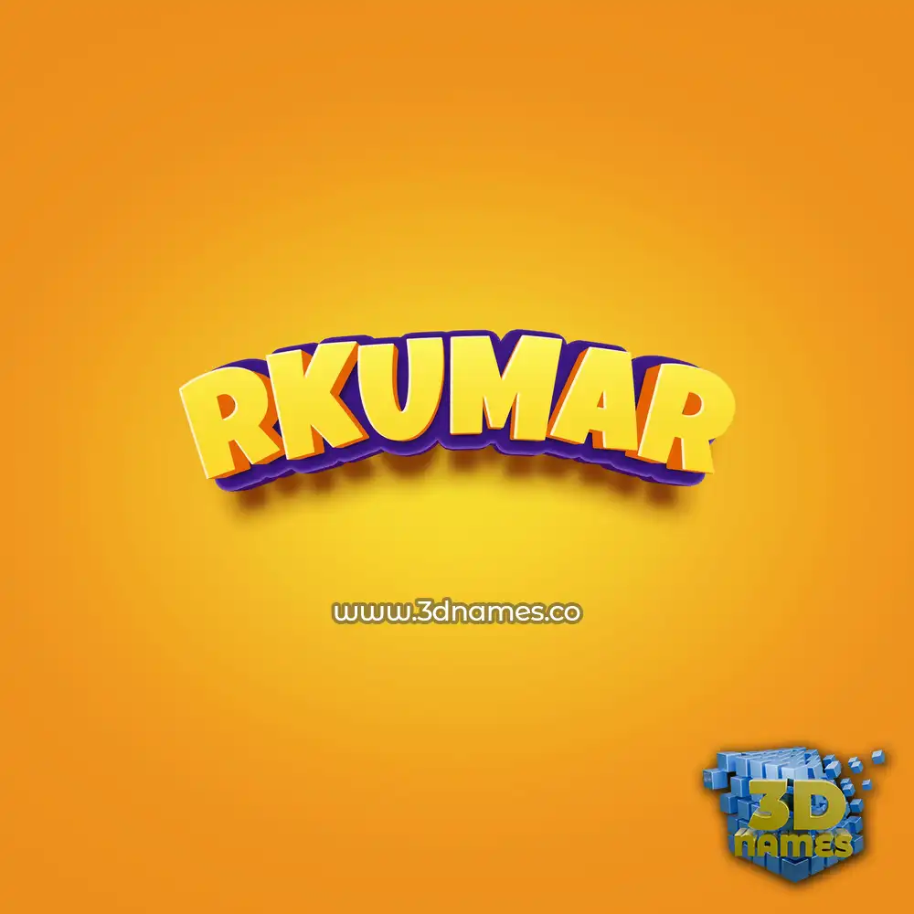 rkumar in Orange Toon style - 3D name wallpaper