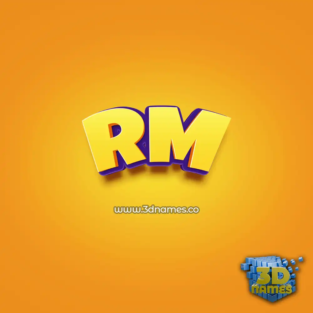 rm in Orange Toon style - 3D name wallpaper