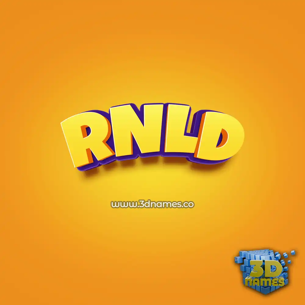 rnld in Orange Toon style - 3D name wallpaper