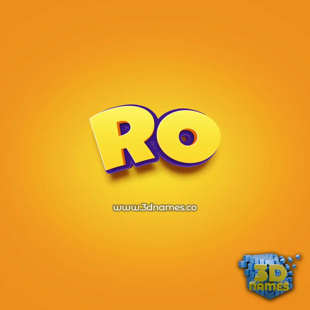 ro in Orange Toon style - 3D name wallpaper