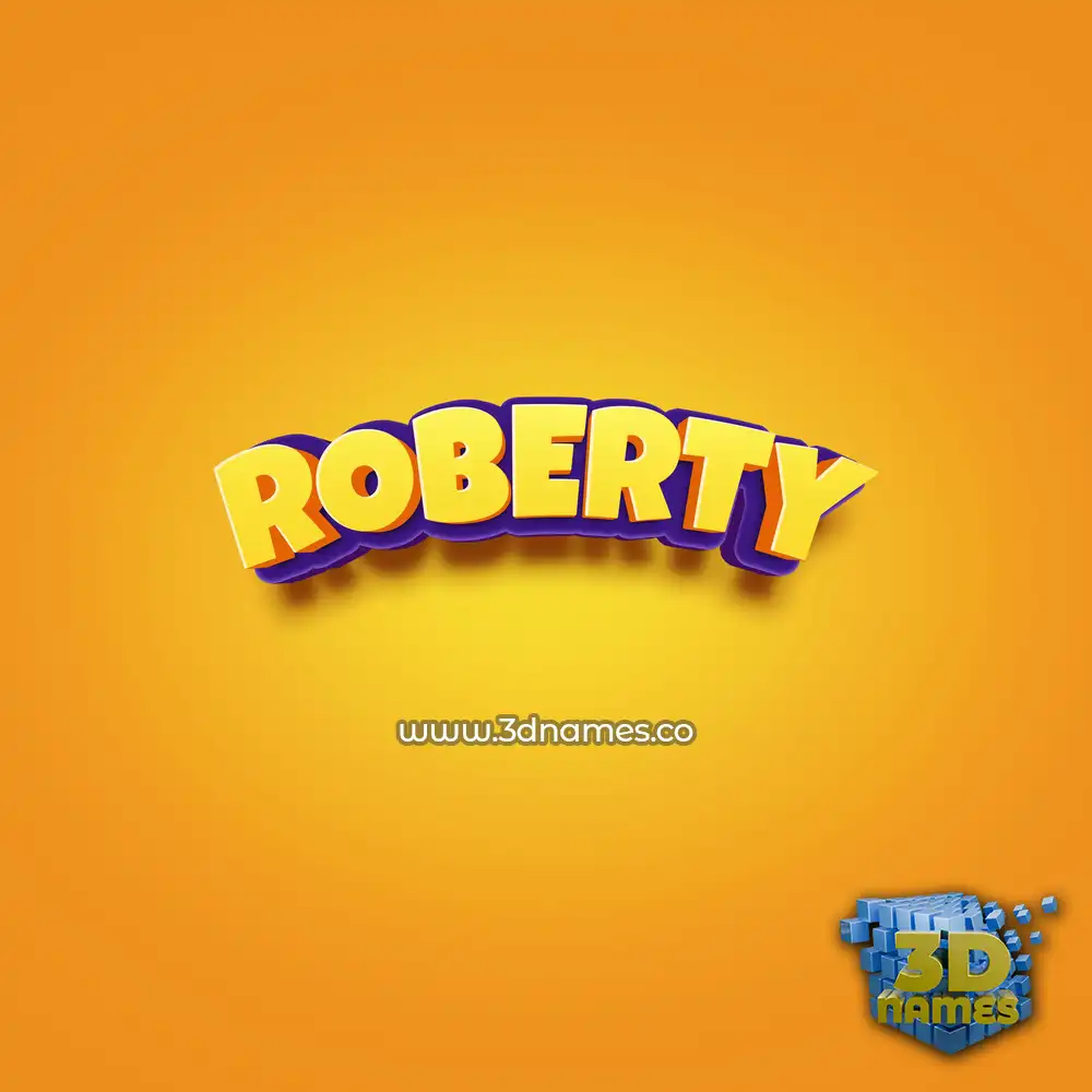 roberty in Orange Toon style - 3D name wallpaper