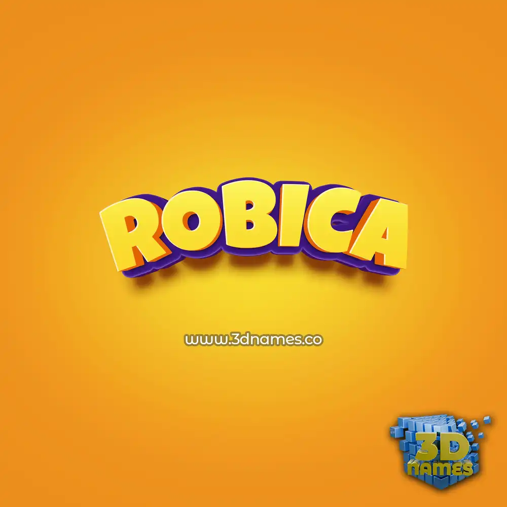 robica in Orange Toon style - 3D name wallpaper