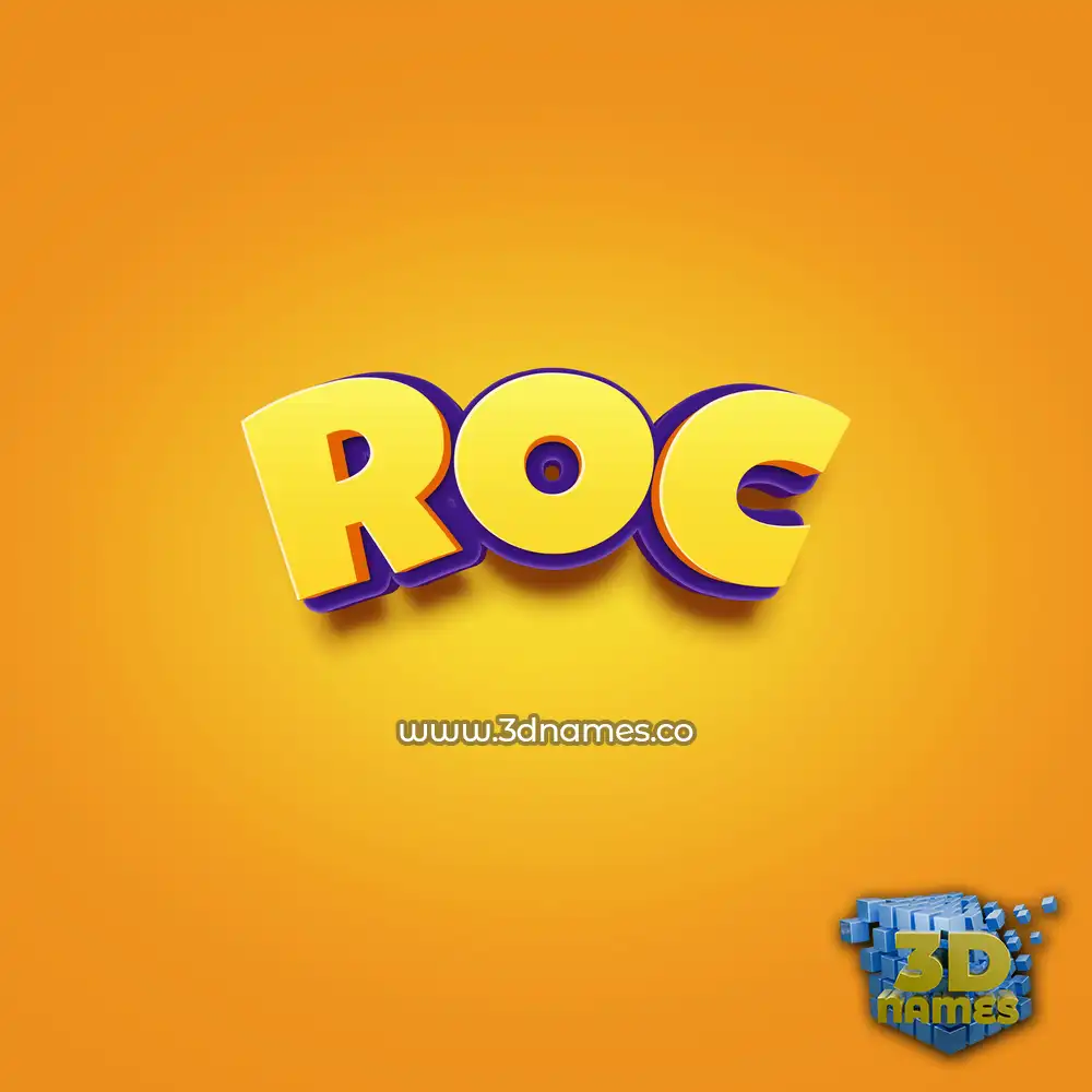 roc in Orange Toon style - 3D name wallpaper