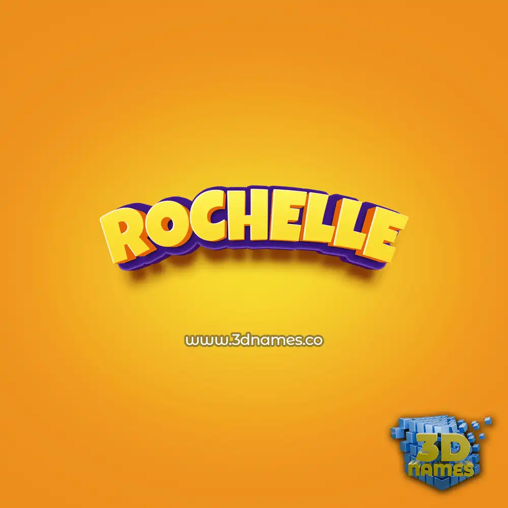 rochelle in Orange Toon style - 3D name wallpaper