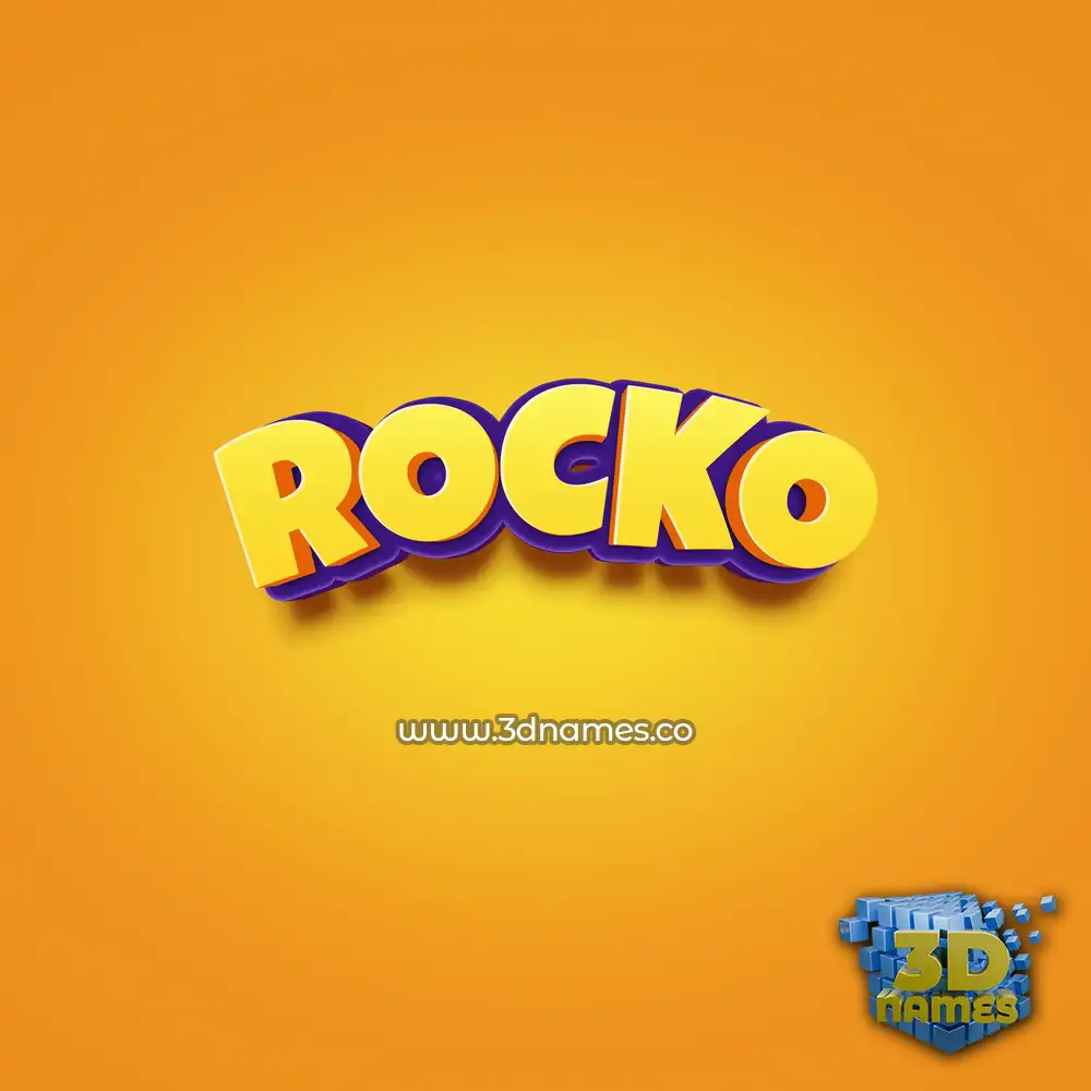 rocko in Orange Toon style - 3D name wallpaper