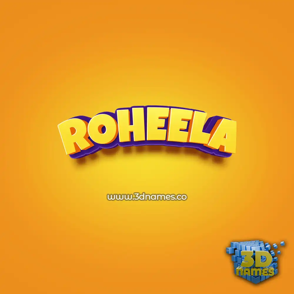 roheela in Orange Toon style - 3D name wallpaper