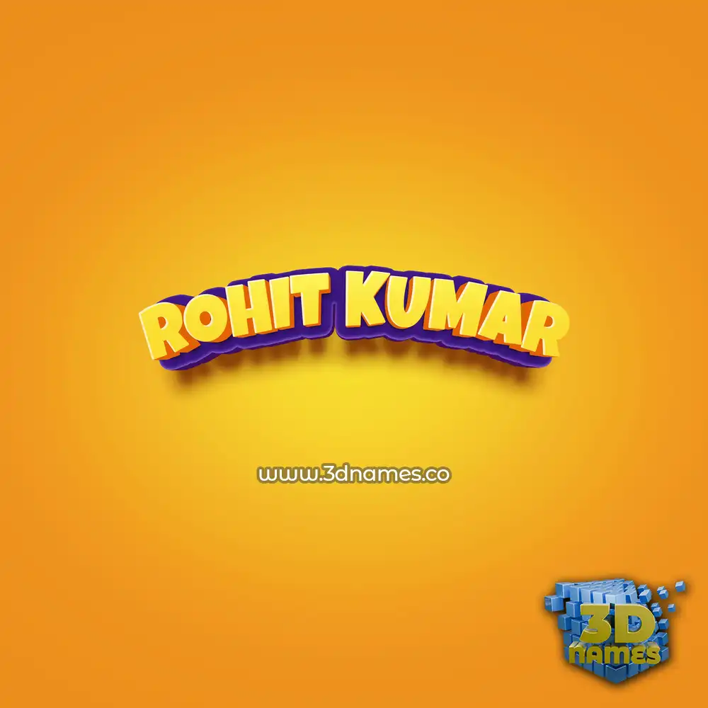 rohit kumar in Orange Toon style - 3D name wallpaper