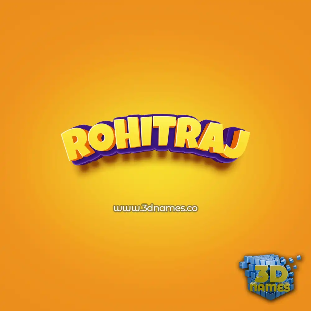 rohitraj in Orange Toon style - 3D name wallpaper