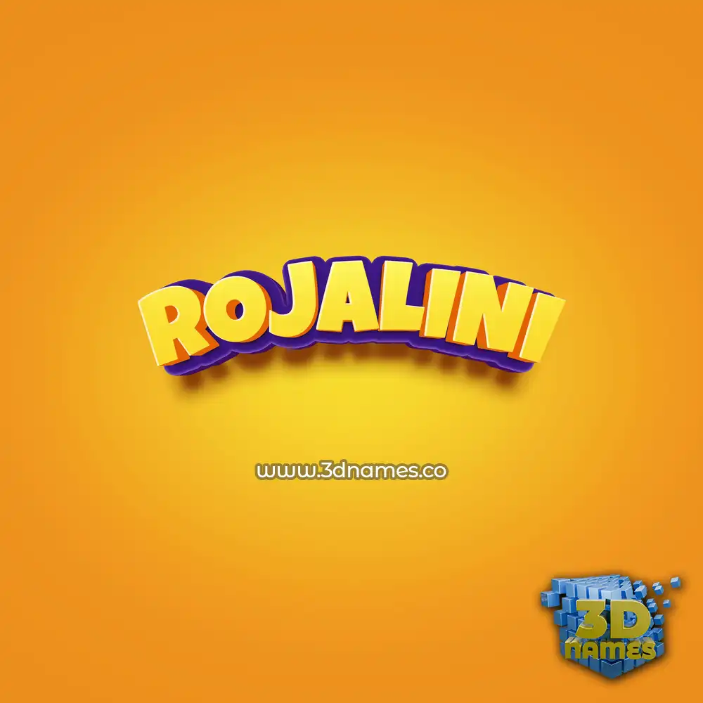 rojalini in Orange Toon style - 3D name wallpaper