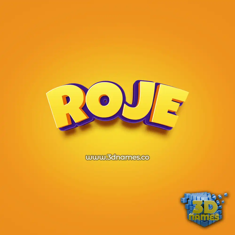 roje in Orange Toon style - 3D name wallpaper