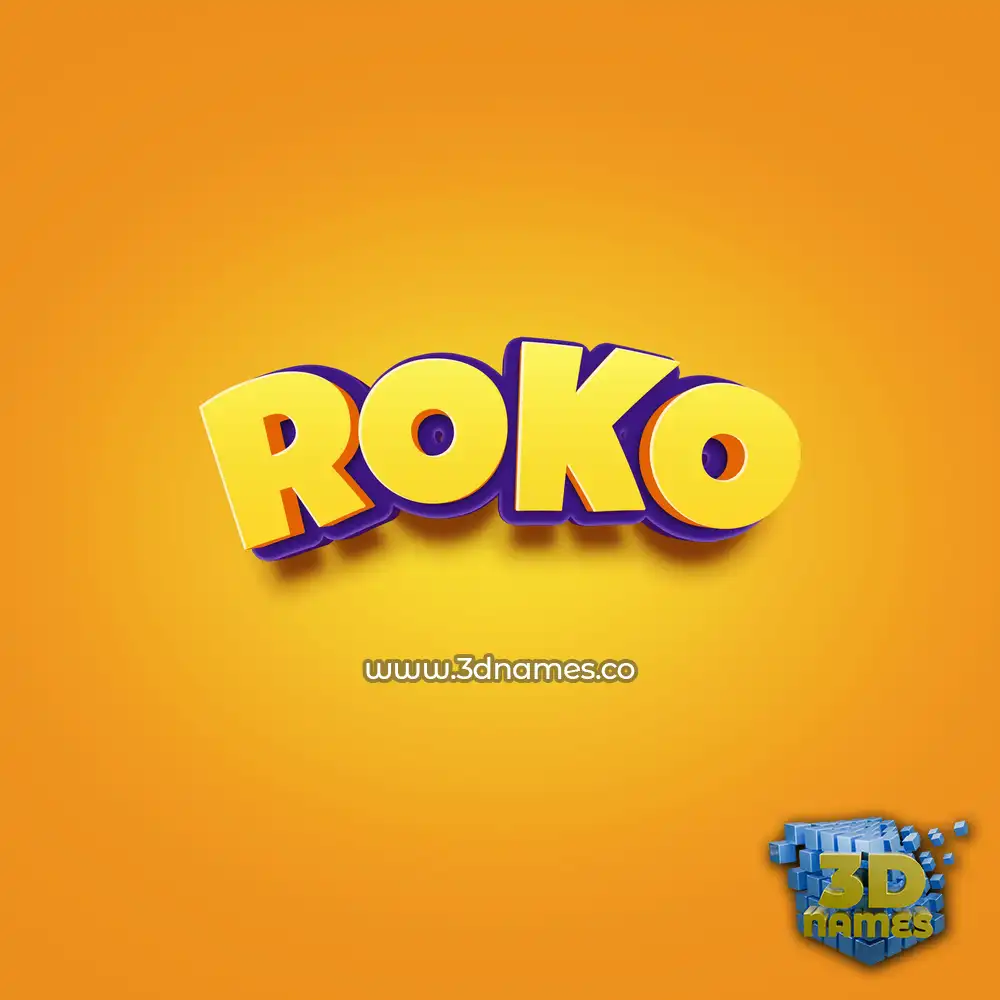 roko in Orange Toon style - 3D name wallpaper