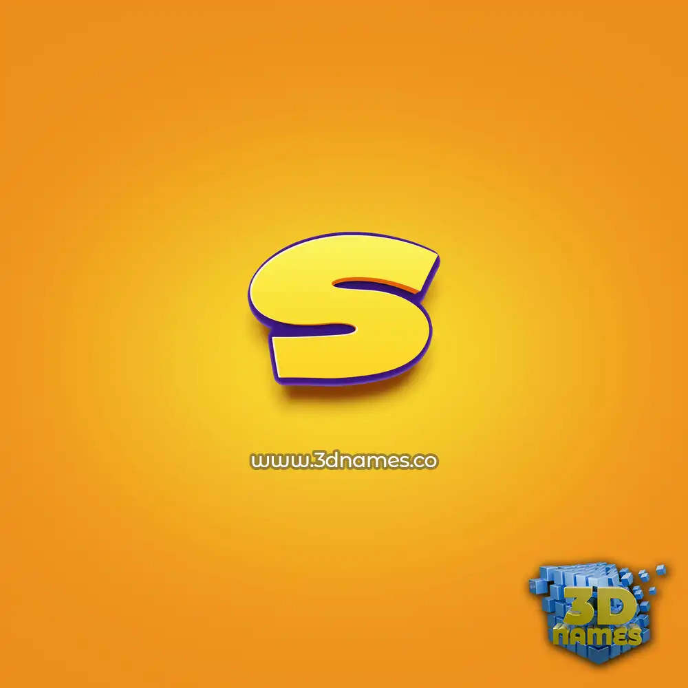 s in Orange Toon style - 3D name wallpaper