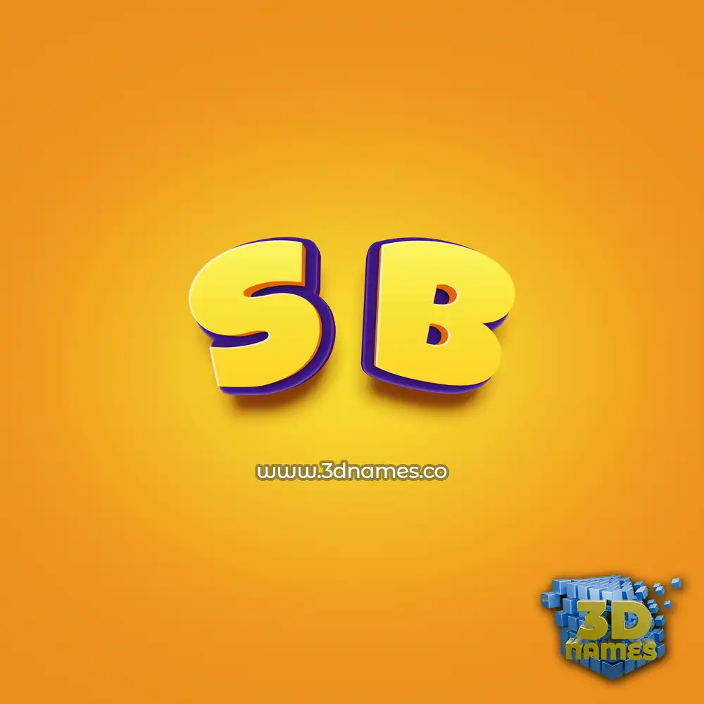 s b in Orange Toon style - 3D name wallpaper