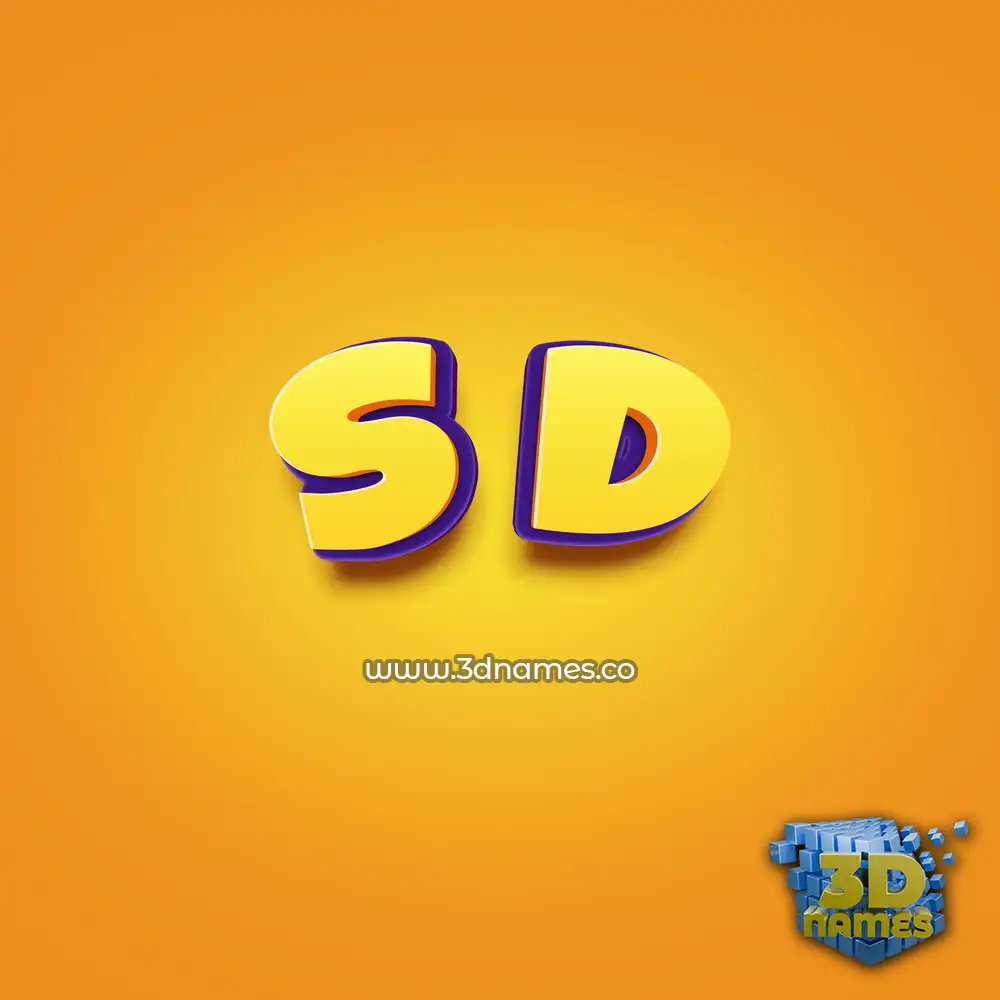 s d in Orange Toon style - 3D name wallpaper