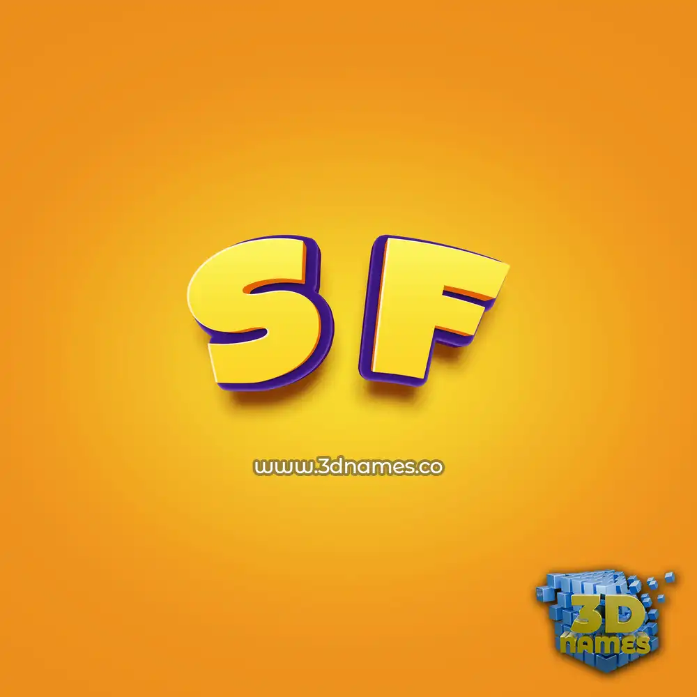 s f in Orange Toon style - 3D name wallpaper