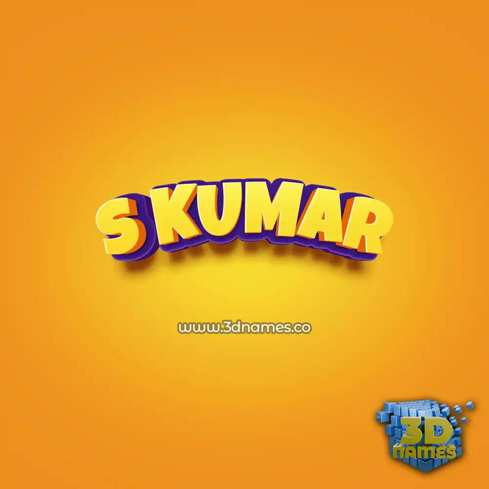 s kumar in Orange Toon style - 3D name wallpaper