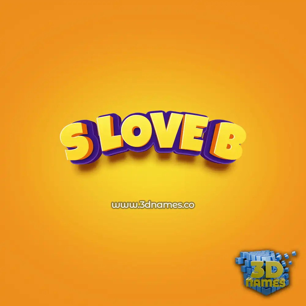 s love b in Orange Toon style - 3D name wallpaper