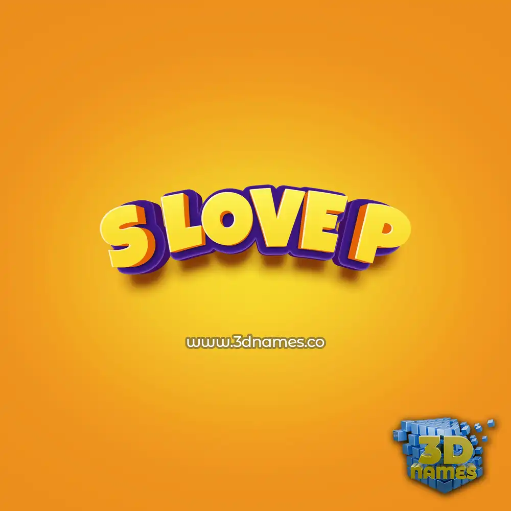 s love p in Orange Toon style - 3D name wallpaper