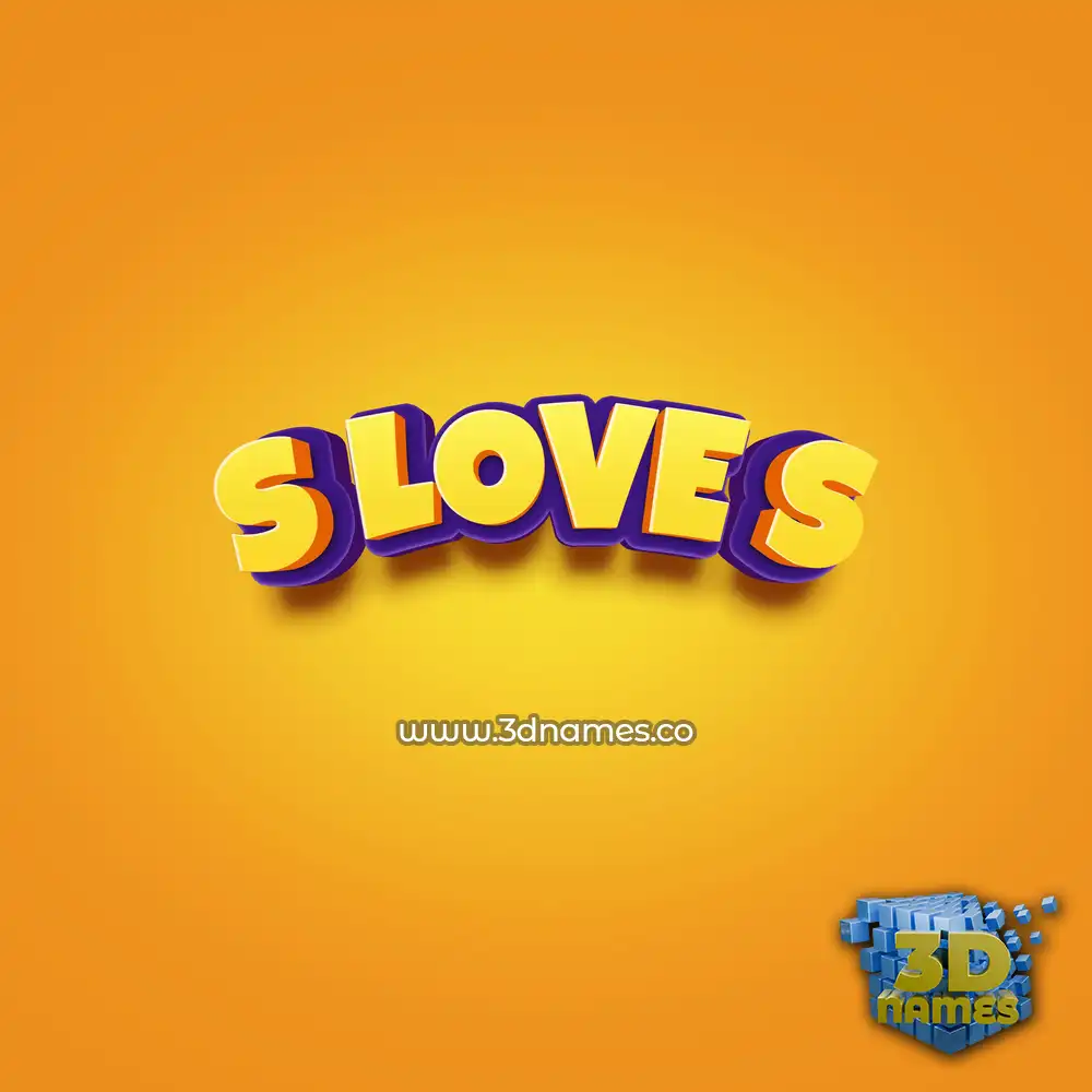 s love s in Orange Toon style - 3D name wallpaper
