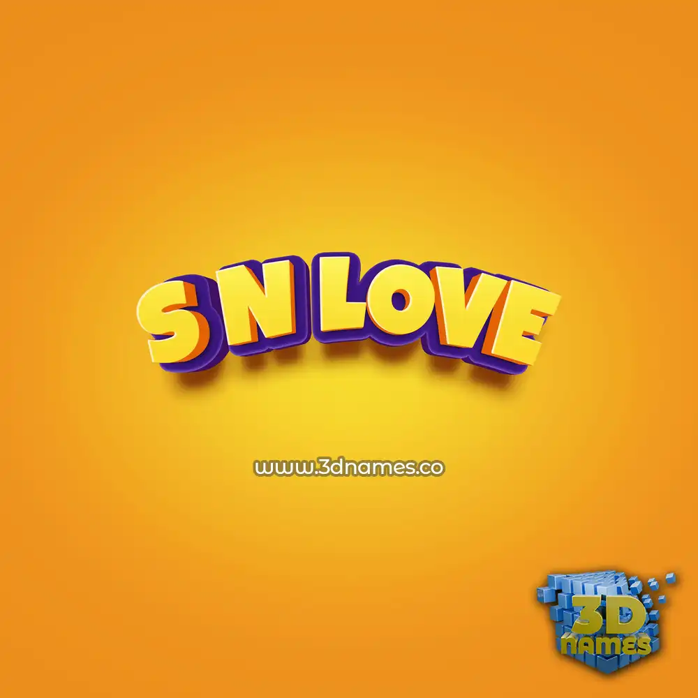 s n love in Orange Toon style - 3D name wallpaper