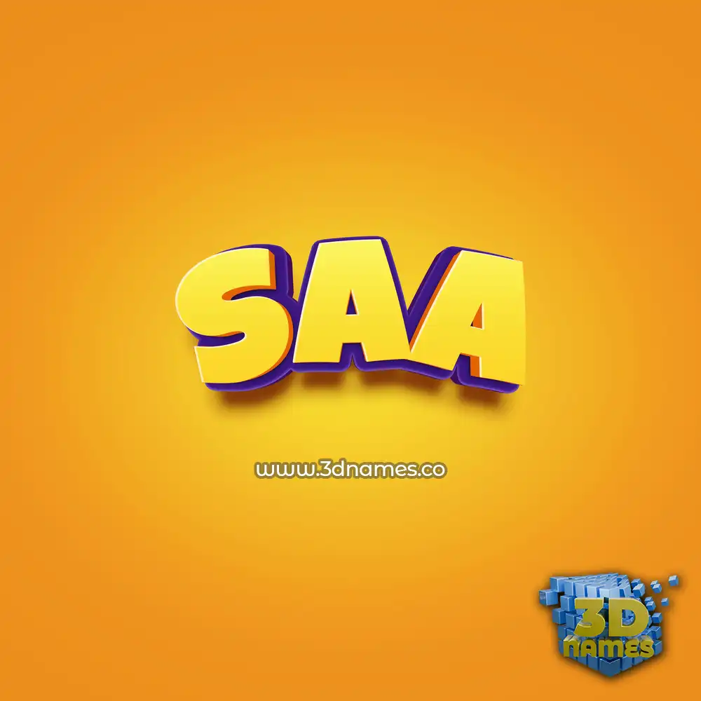 saa in Orange Toon style - 3D name wallpaper