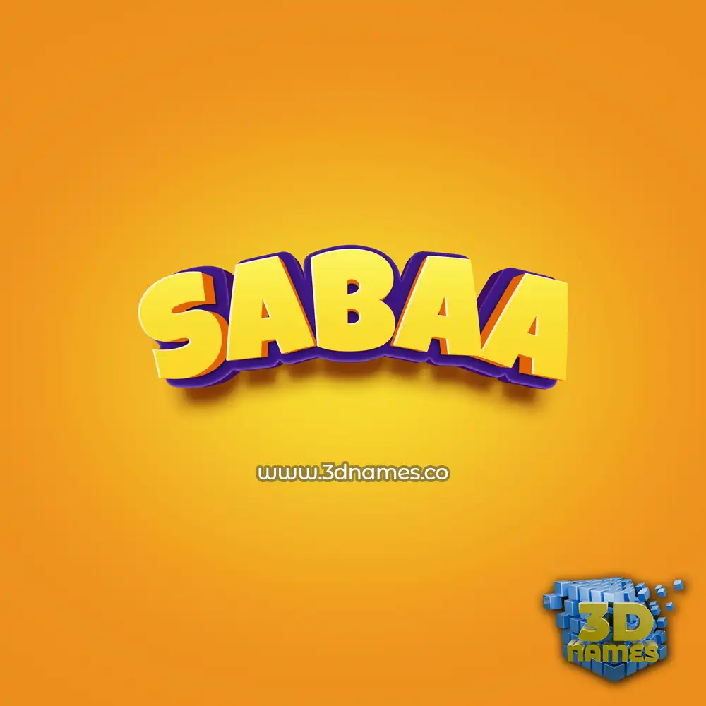 sabaa in Orange Toon style - 3D name wallpaper