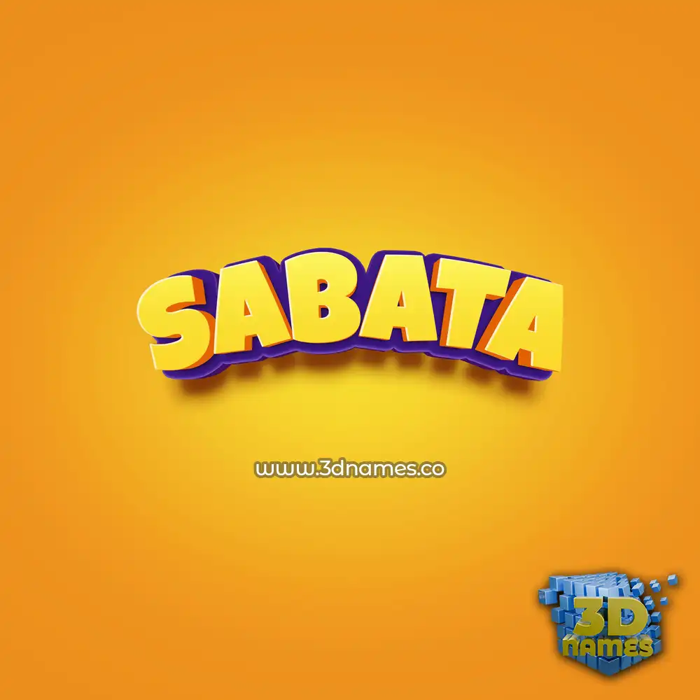 sabata in Orange Toon style - 3D name wallpaper