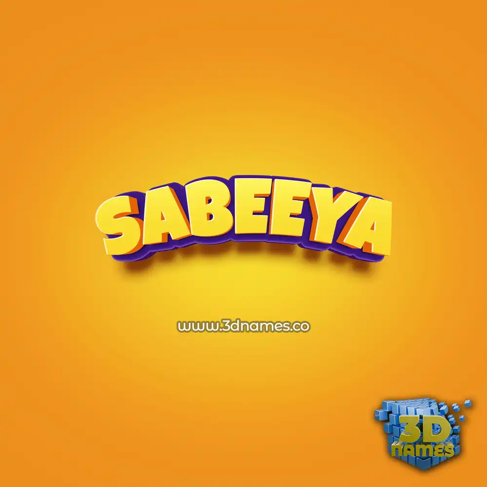 sabeeya in Orange Toon style - 3D name wallpaper