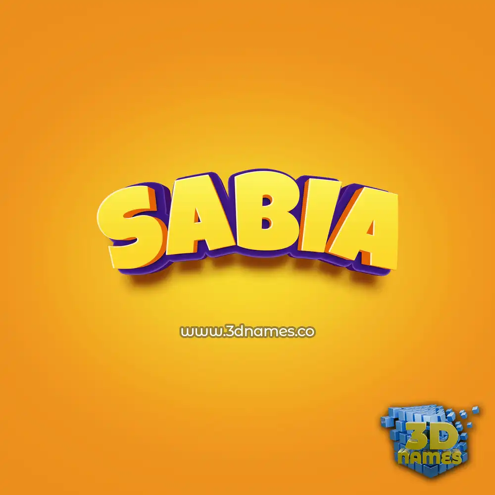 sabia in Orange Toon style - 3D name wallpaper