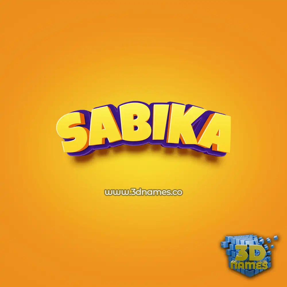 sabika in Orange Toon style - 3D name wallpaper
