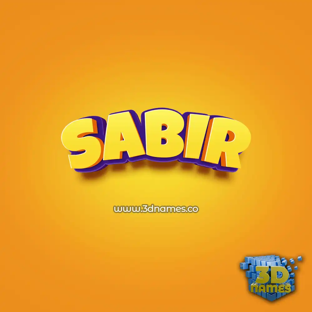 sabir in Orange Toon style - 3D name wallpaper