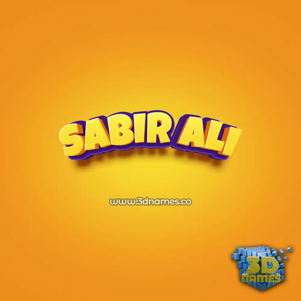 sabir ali in Orange Toon style - 3D name wallpaper