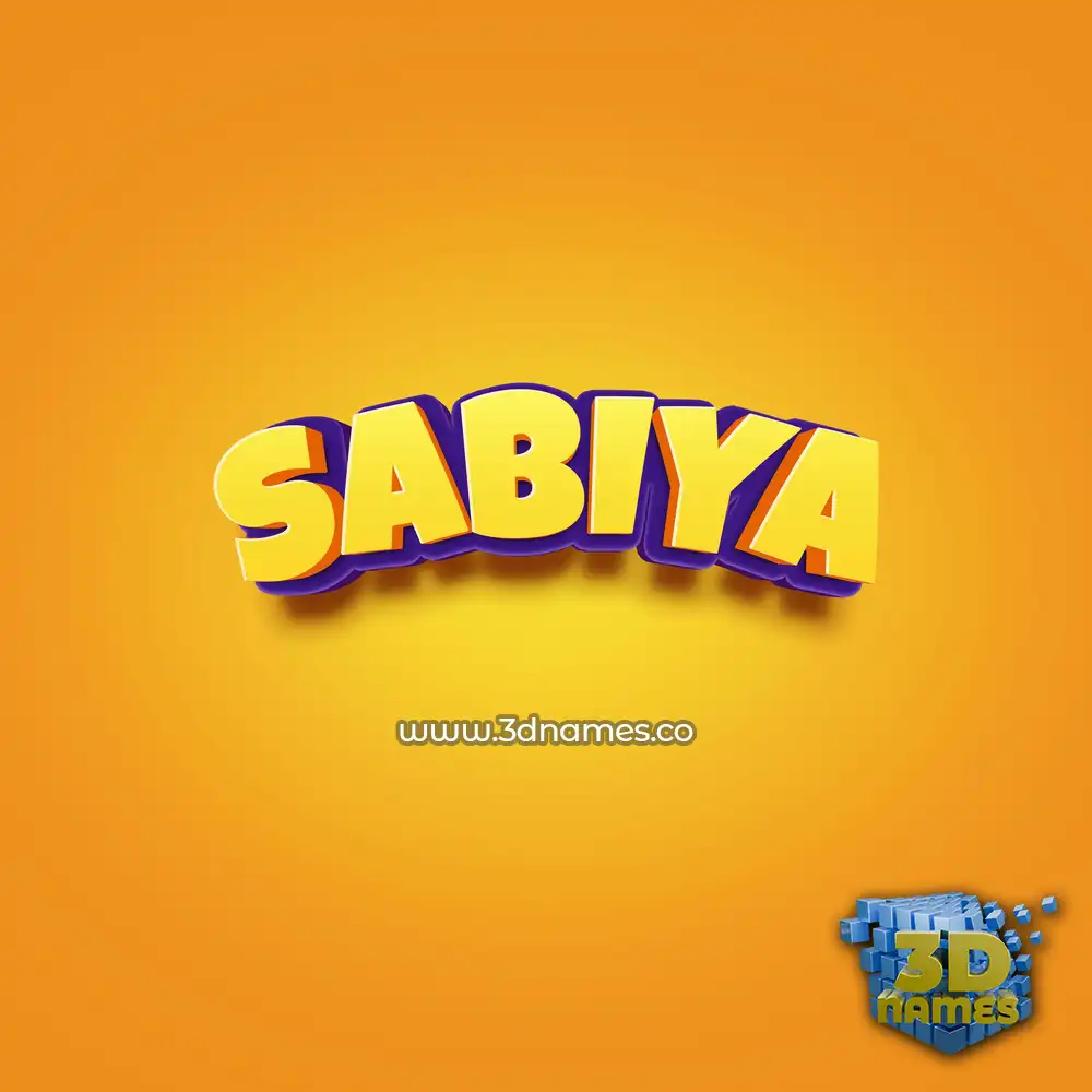 sabiya in Orange Toon style - 3D name wallpaper