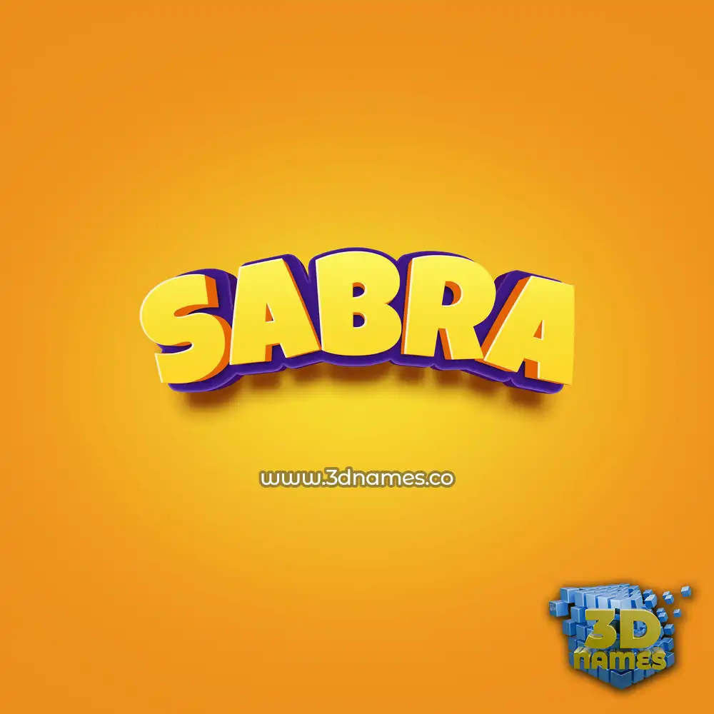 sabra in Orange Toon style - 3D name wallpaper