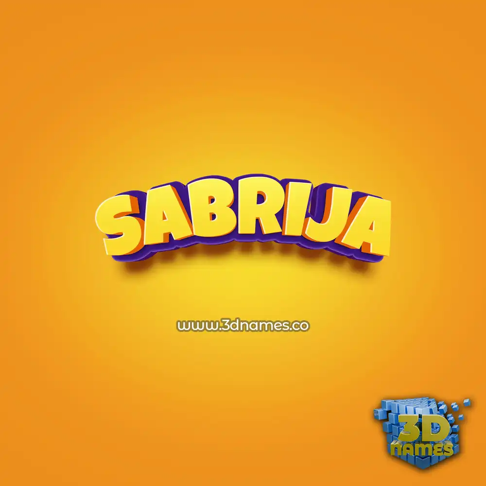 sabrija in Orange Toon style - 3D name wallpaper