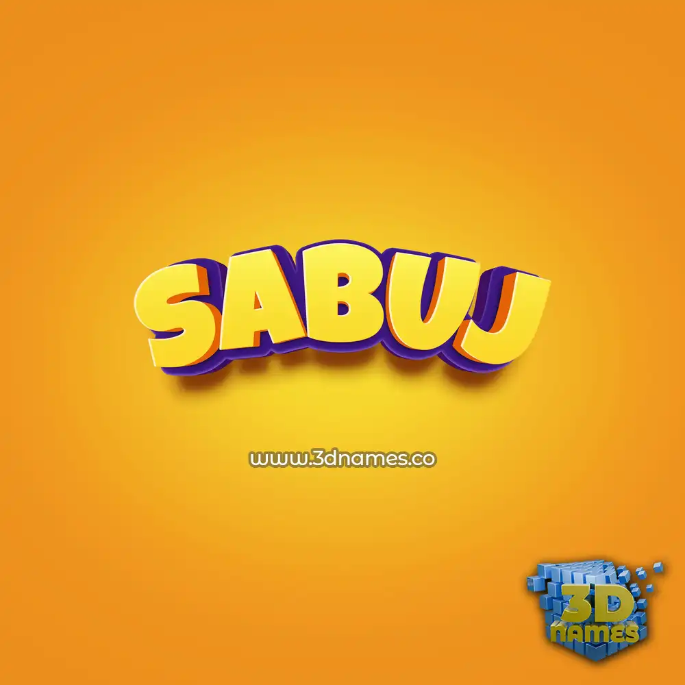 sabuj in Orange Toon style - 3D name wallpaper