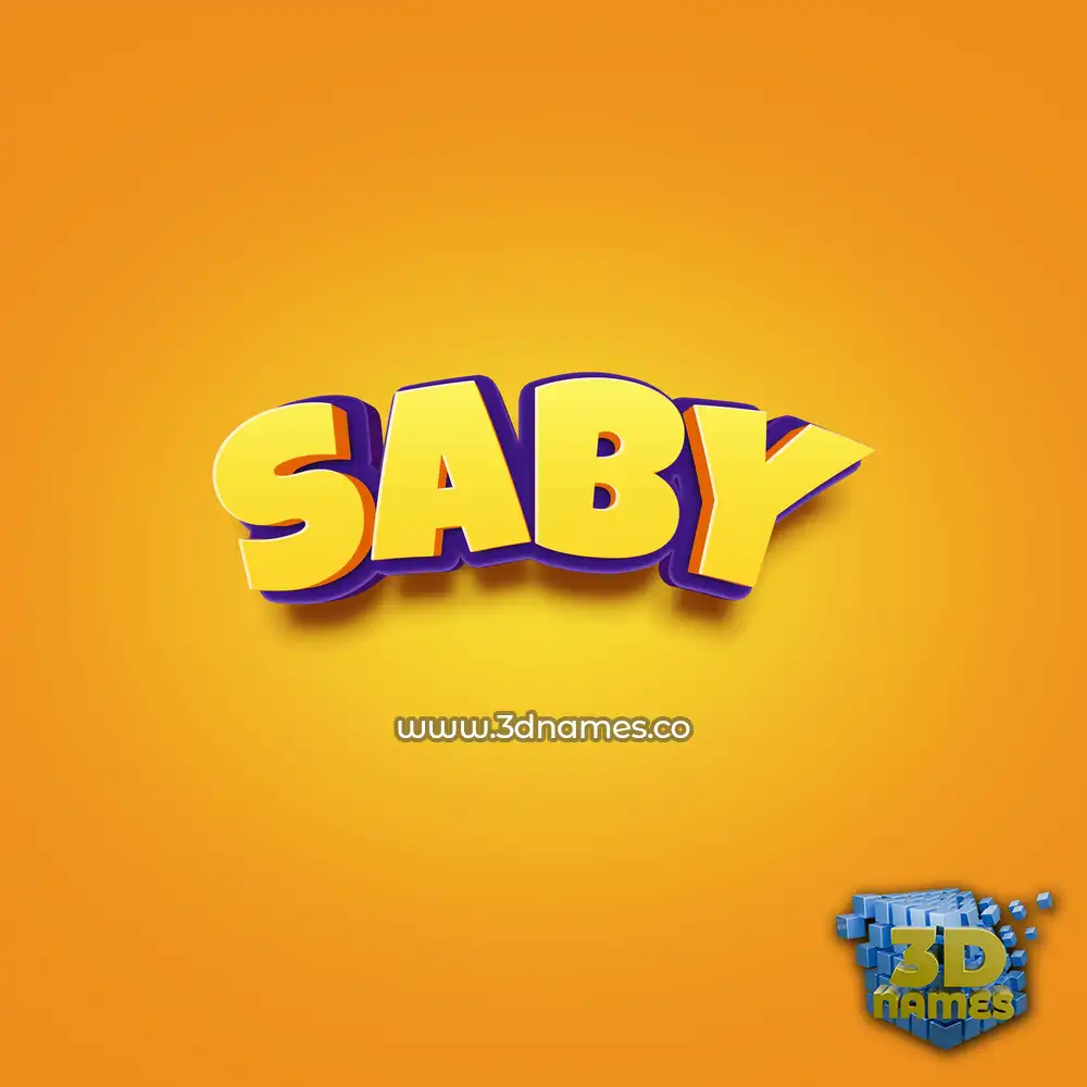 saby in Orange Toon style - 3D name wallpaper