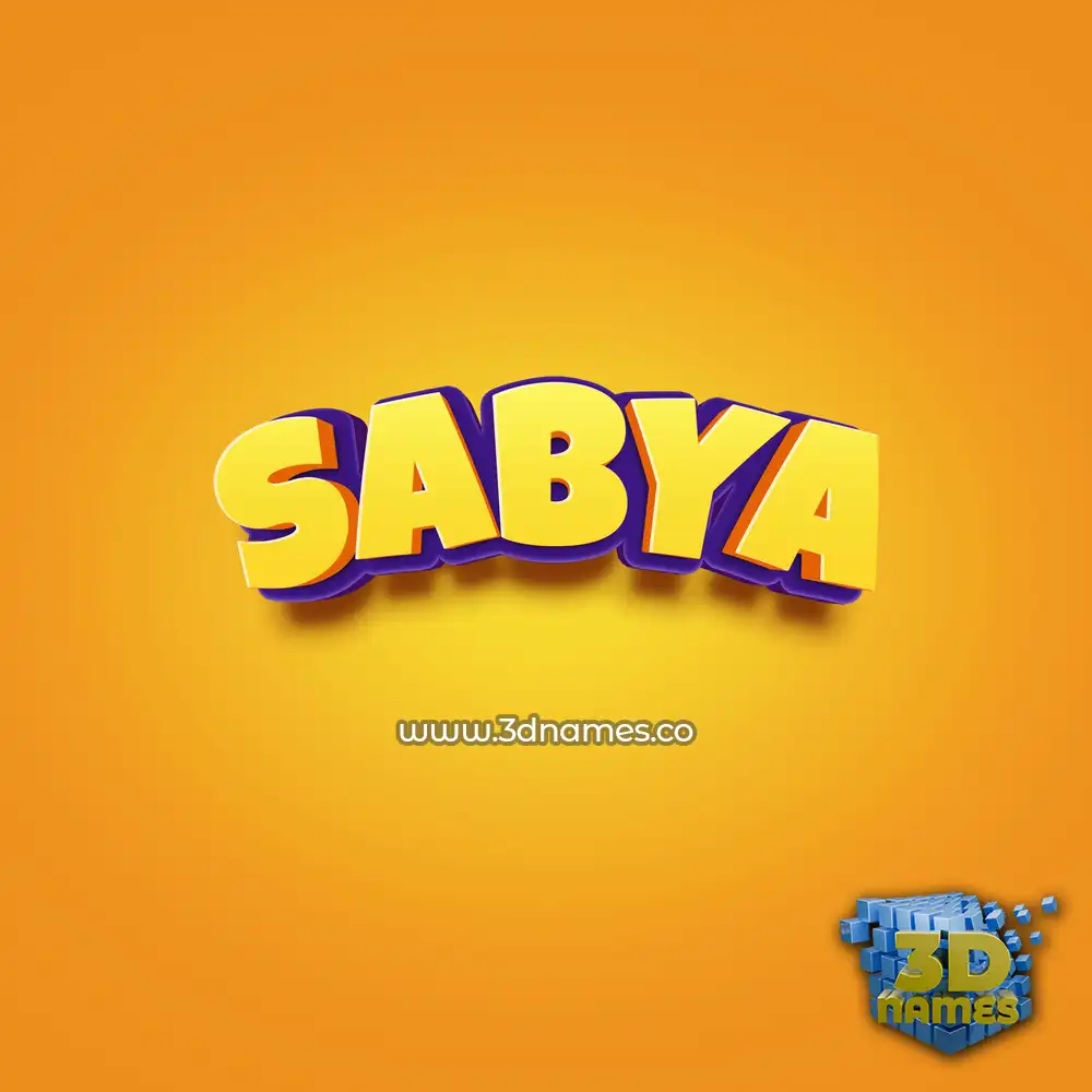 sabya in Orange Toon style - 3D name wallpaper