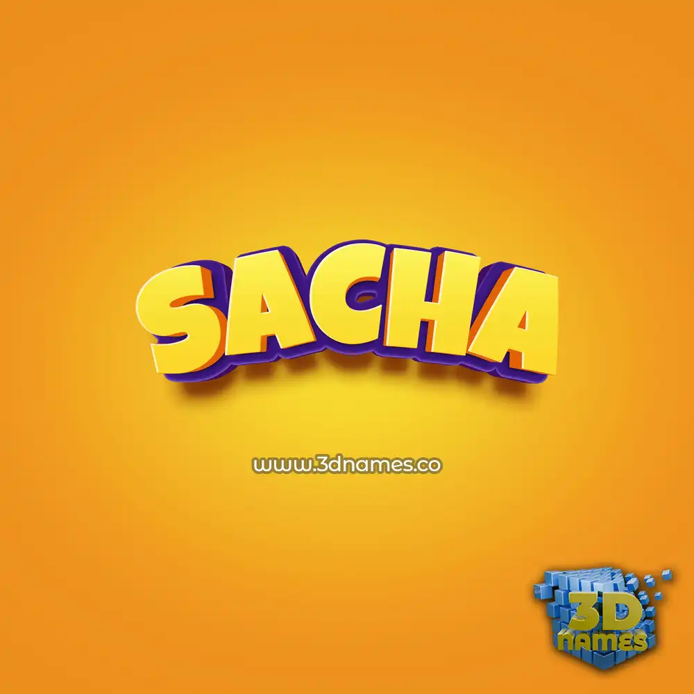 sacha in Orange Toon style - 3D name wallpaper