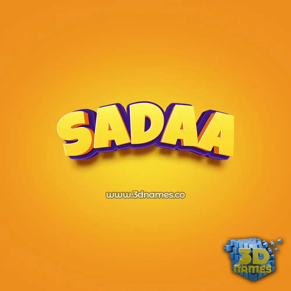 sadaa in Orange Toon style - 3D name wallpaper
