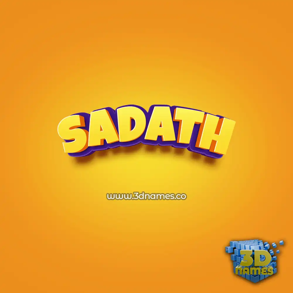 sadath in Orange Toon style - 3D name wallpaper