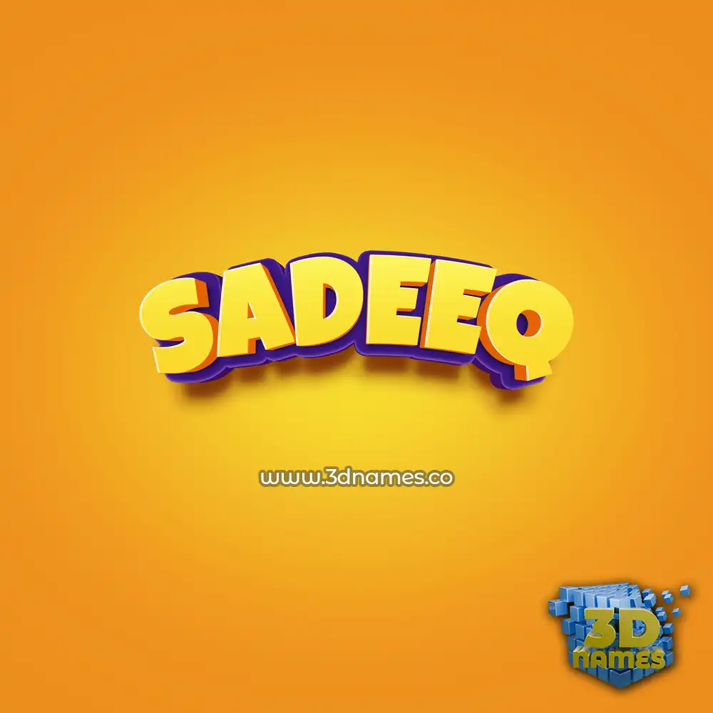 sadeeq in Orange Toon style - 3D name wallpaper