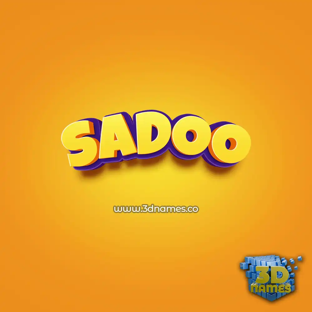 sadoo in Orange Toon style - 3D name wallpaper