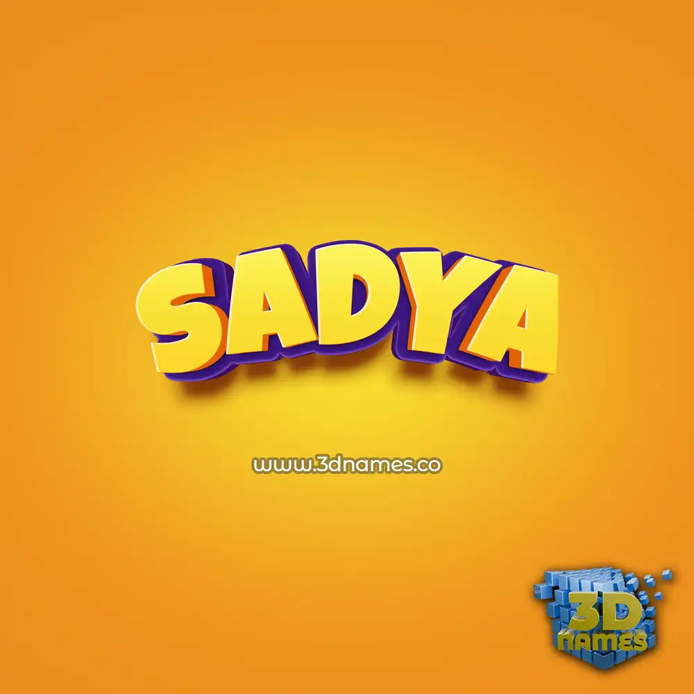 sadya in Orange Toon style - 3D name wallpaper