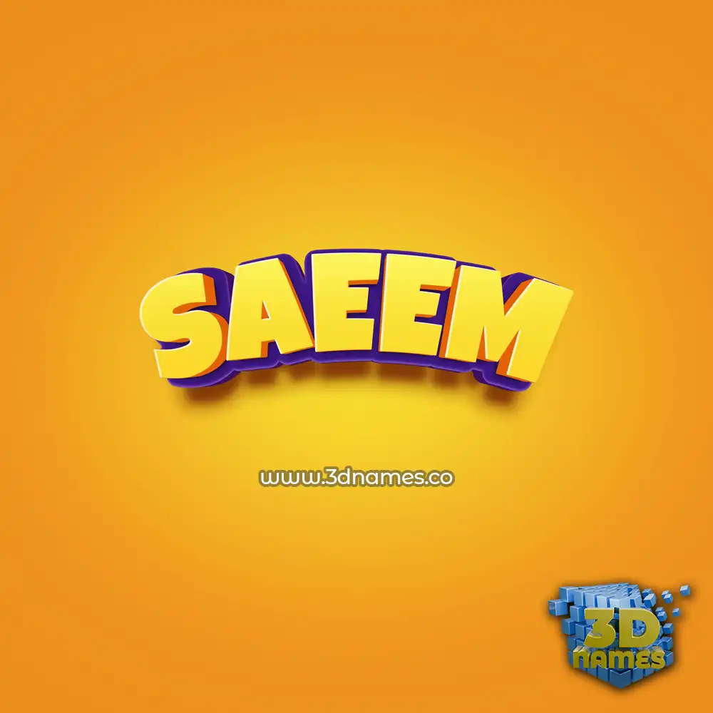 saeem in Orange Toon style - 3D name wallpaper