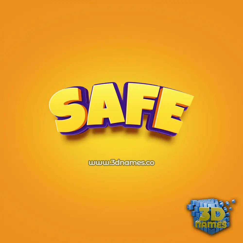 safe in Orange Toon style - 3D name wallpaper
