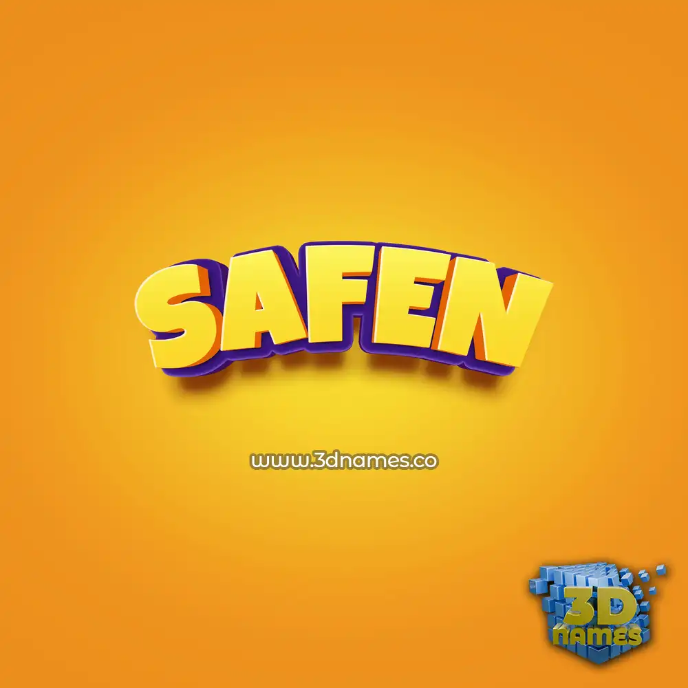 safen in Orange Toon style - 3D name wallpaper