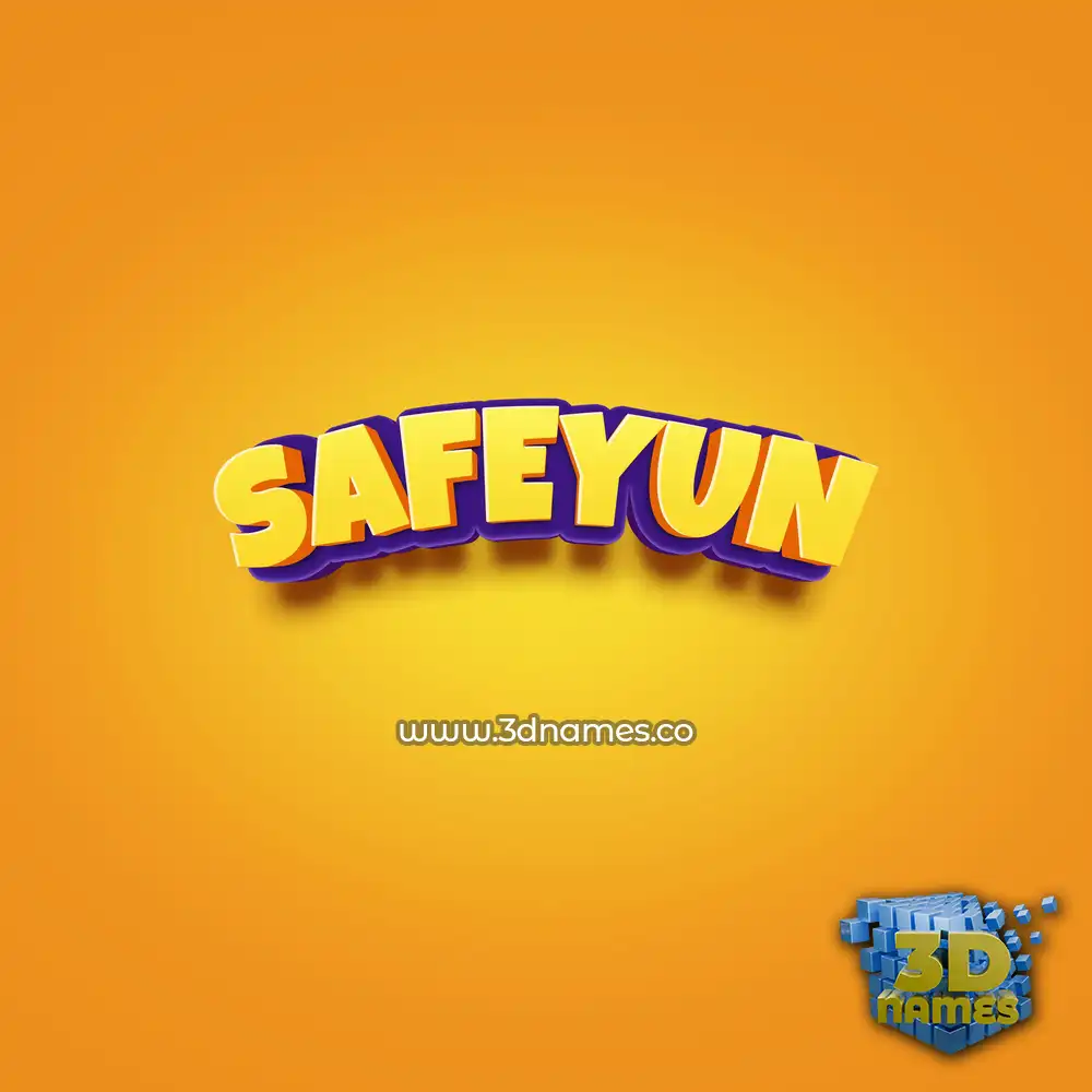safeyun in Orange Toon style - 3D name wallpaper