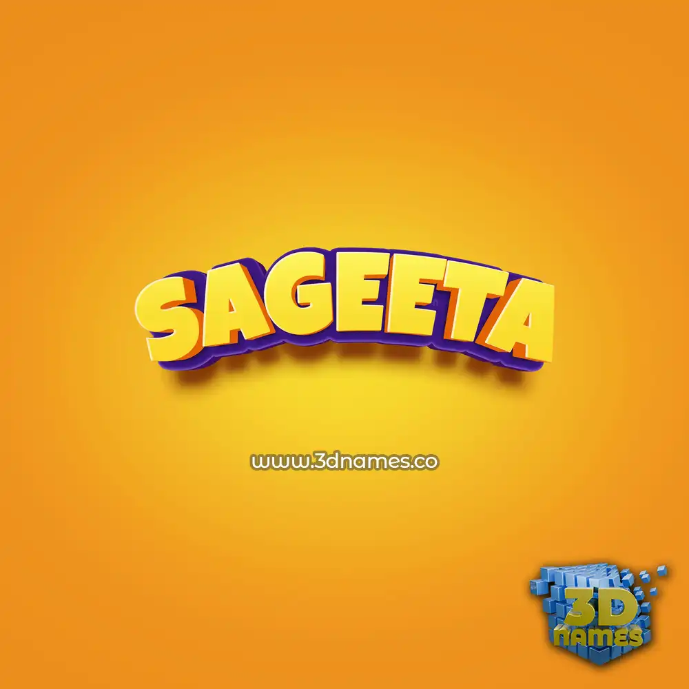sageeta in Orange Toon style - 3D name wallpaper
