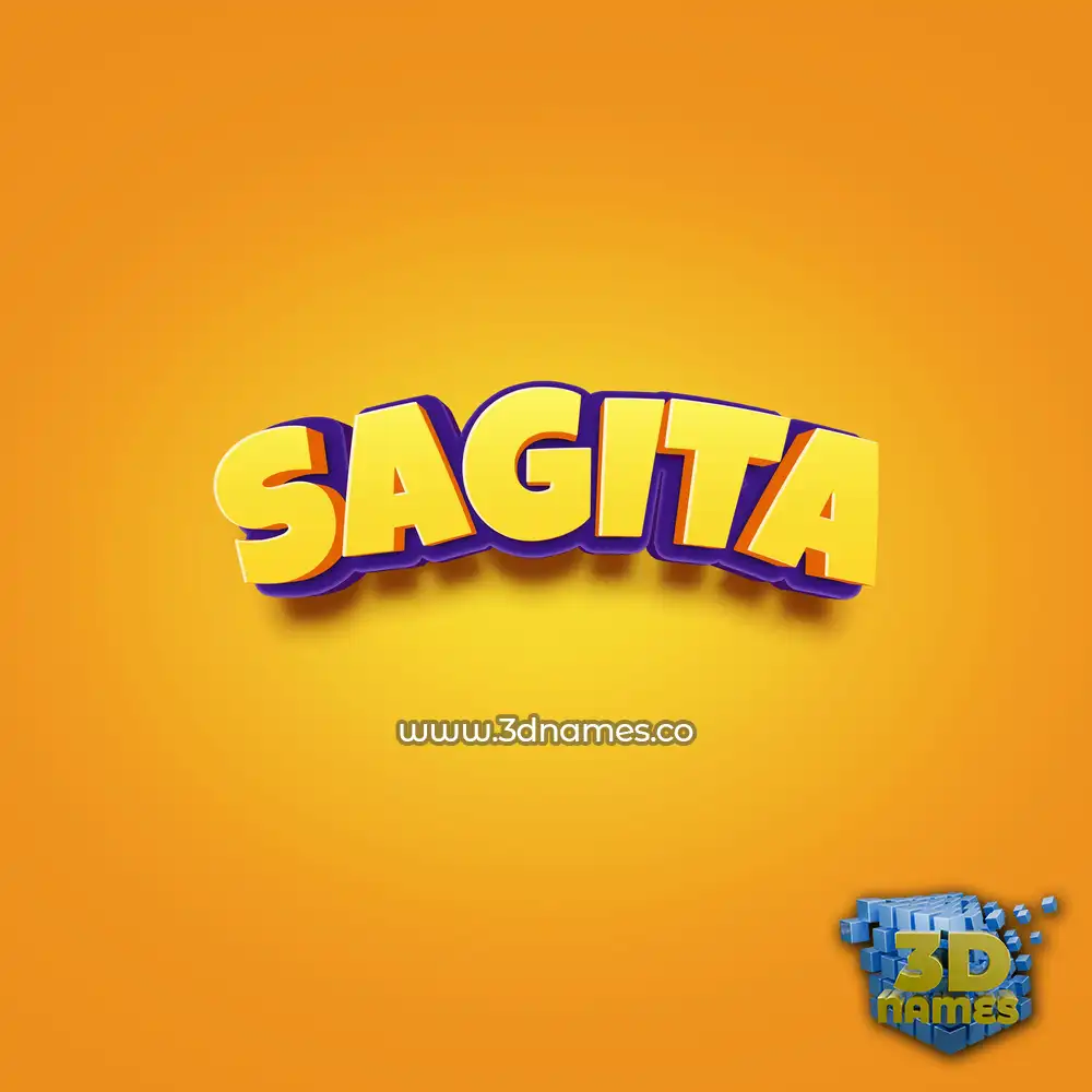sagita in Orange Toon style - 3D name wallpaper